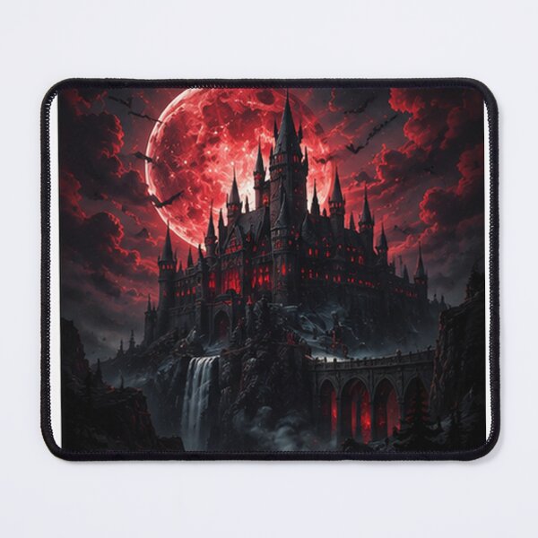 Item preview, Gothic Castle under Red Moon Night designed and sold by HollowOakPrints.
