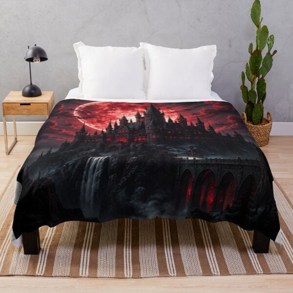 Item preview, Gothic Castle under Red Moon Night designed and sold by HollowOakPrints.