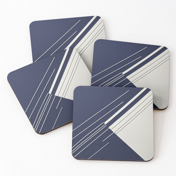 Item preview, Minimal Navy Blue Abstract Geometric Pattern | Contemporary Line Art Design designed and sold by semenol.