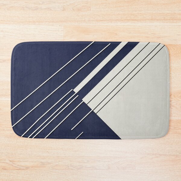 Item preview, Minimal Navy Blue Abstract Geometric Pattern | Contemporary Line Art Design designed and sold by semenol.