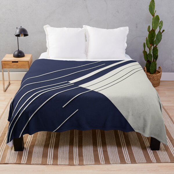 Item preview, Minimal Navy Blue Abstract Geometric Pattern | Contemporary Line Art Design designed and sold by semenol.