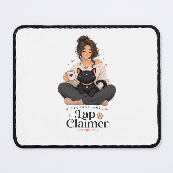 Item preview, Professional Lap Claimer Black Cat Mom Kawaii T-Shirt designed and sold by Ashley critters.