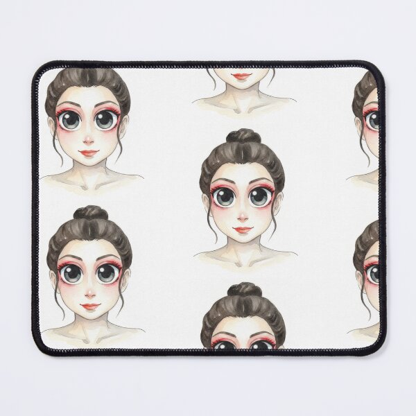 Item preview, Anime Girl Watercolor Portrait Red Makeup designed and sold by KaleChub.