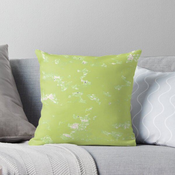 Item preview, Warm Lime Plaster | Textured Chartreuse Retro Green Throw Pillow designed and sold by Peaceful Lotus Home Design.