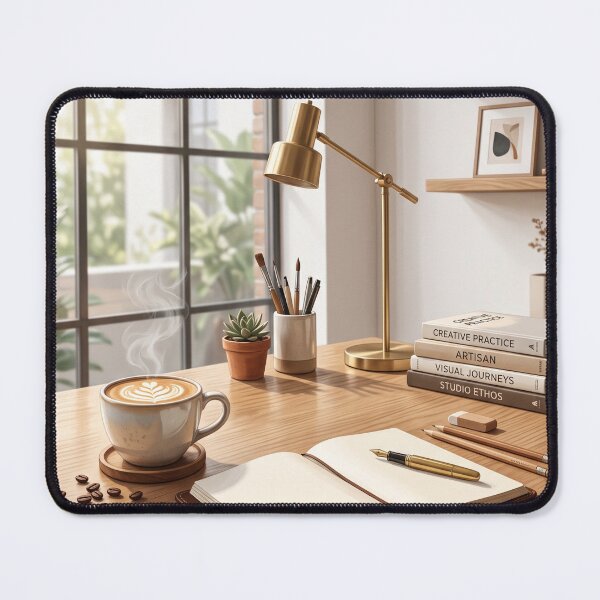 Item preview, Coffee & Creative Flow | Artist Workspace Premium Coffee Lifestyle Illustration | Creative Studio Wall Art | Designer T-Shirt designed and sold by SAJ Design Studio.