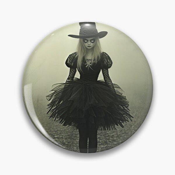 Item preview, Dark Gothic Witch Walking Through a Foggy Forest | Creepy Halloween Aesthetic | Gothic Wall Art designed and sold by WhimsyWink.