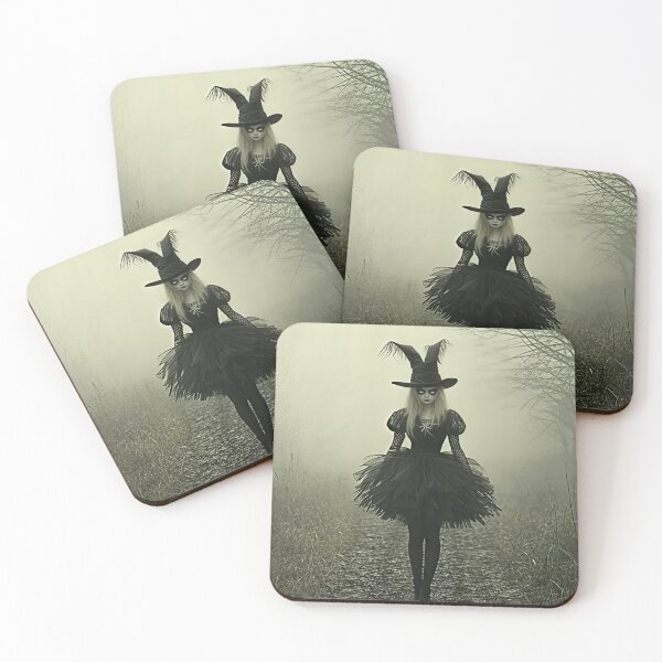 Item preview, Dark Gothic Witch Walking Through a Foggy Forest | Creepy Halloween Aesthetic | Gothic Wall Art designed and sold by WhimsyWink.