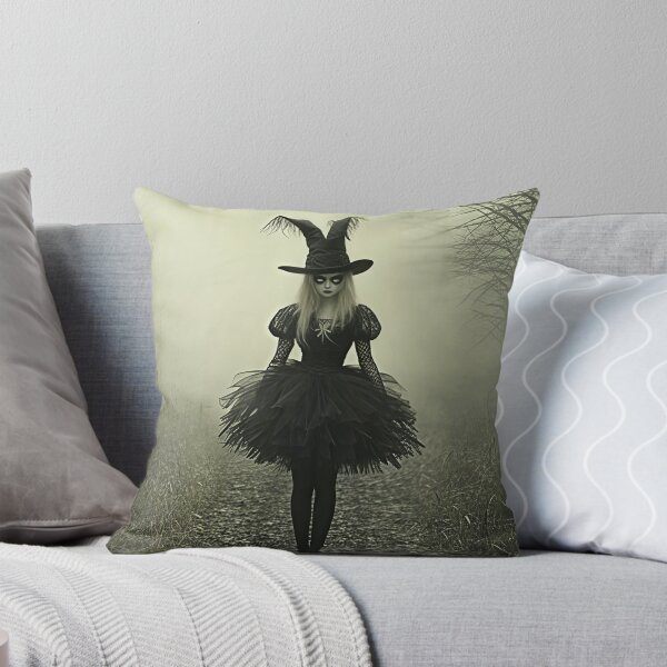 Item preview, Dark Gothic Witch Walking Through a Foggy Forest | Creepy Halloween Aesthetic | Gothic Wall Art designed and sold by WhimsyWink.