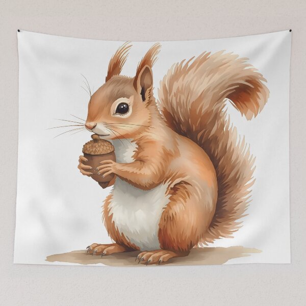 Item preview, Squirrel Watercolor Painting designed and sold by RawNaturePrints.