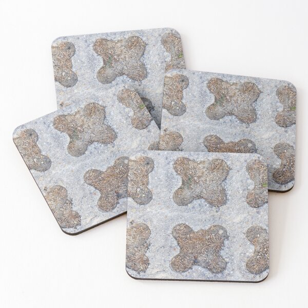 Item preview, Weathered Concrete Pavement Pattern With Interlocking X-Shaped Pavers And Dirt-Filled Recesses designed and sold by Nmallia.
