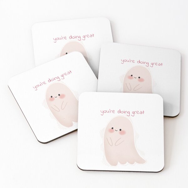 Item preview, Cute Youre Doing Great Ghost Whimsical Illustration designed and sold by StoriesInGrain.