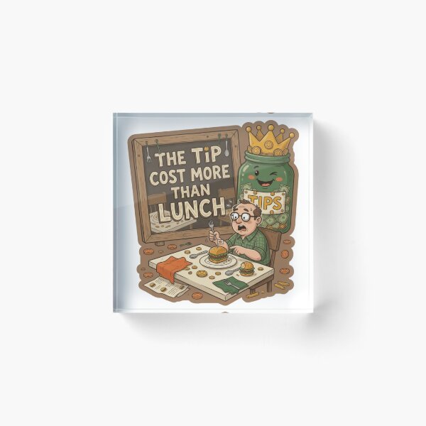 Item preview, The Tip Cost More Than Lunch Funny Restaurant Sticker designed and sold by Imaginarium of Chaos falcon88 .