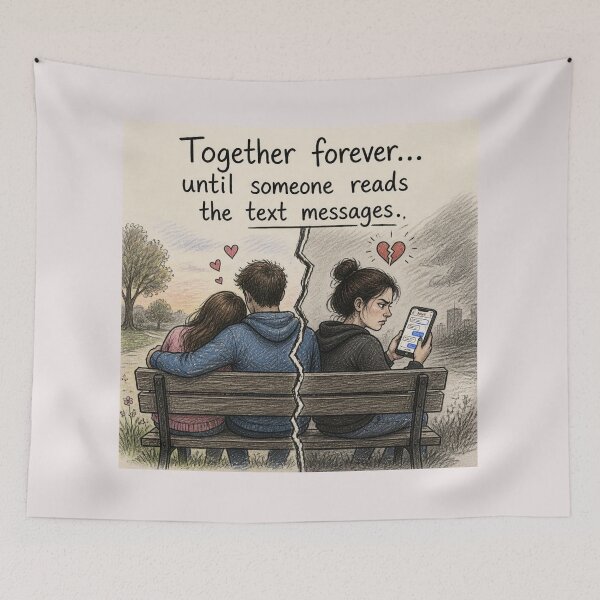 Item preview, Together forever until someone reads the text messages. designed and sold by CinemaChronik.