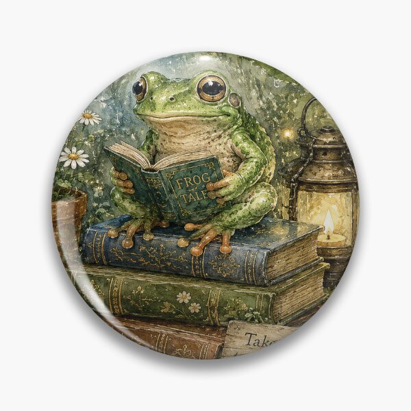 Item preview, Cottagecore Watercolor Frog Art designed and sold by Kaehaniz.