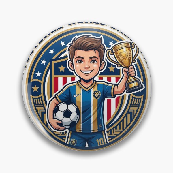 Item preview, Soccer World Champion Boy Mascot Art designed and sold by Arts121.
