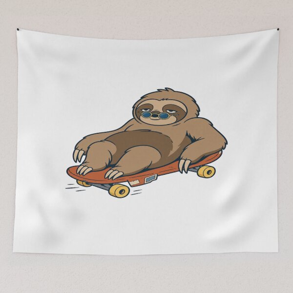 Item preview, Not Fast Not Furious — Sloth Skateboard Animal-pun Humor designed and sold by MOSIDRIP™.