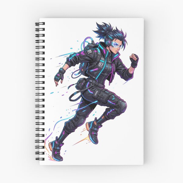 Item preview, Cyberpunk Anime Girl Running - Techwear Sci-Fi Neon Art designed and sold by Harvest243.