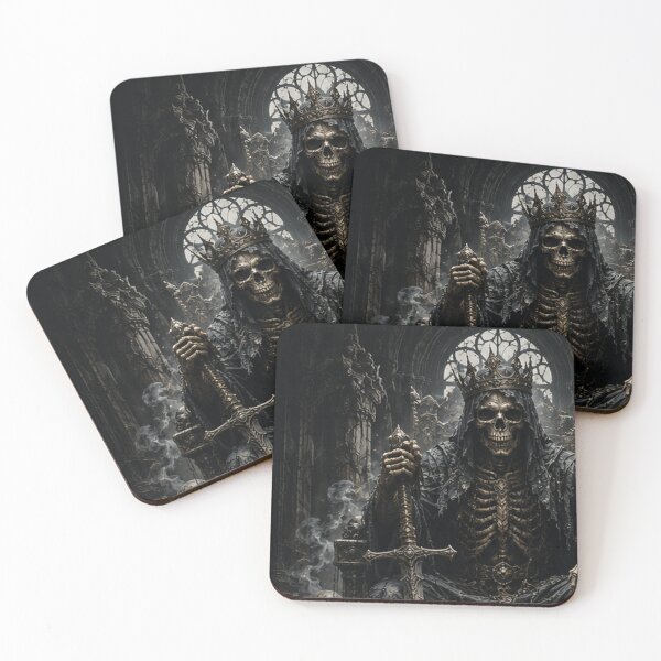 Item preview, Regal Skeleton Crown Sword Gothic Art designed and sold by HollowOakPrints.