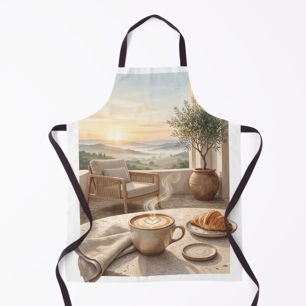 Item preview, Sunrise Coffee on the Balcony | Minimalist Morning Premium Lifestyle Illustration | Coffee Wall Art | Slow Living T-Shirt designed and sold by SAJ Design Studio.