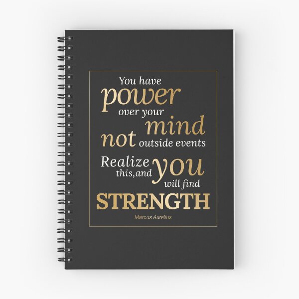 Item preview, You Have POWER Over Your Mind - Marcus Aurelius - Elegant Script - Bronze Edition designed and sold by Stoic Core.