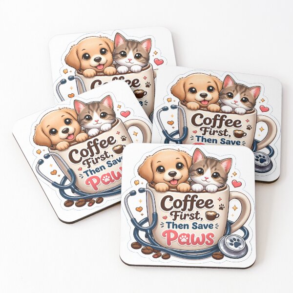 Item preview, Coffee First, Then Save Paws | Cute Veterinary Coffee Lover Gift designed and sold by Bettybee00.