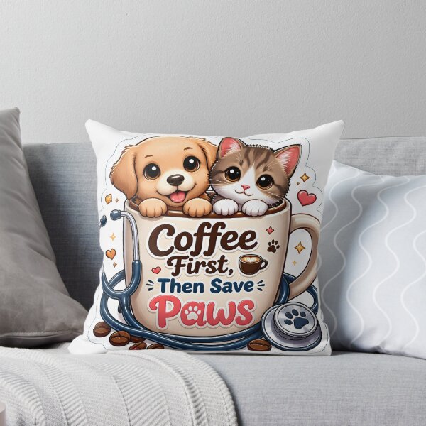 Item preview, Coffee First, Then Save Paws | Cute Veterinary Coffee Lover Gift designed and sold by Bettybee00.