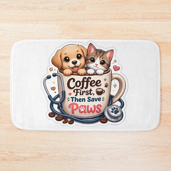 Item preview, Coffee First, Then Save Paws | Cute Veterinary Coffee Lover Gift designed and sold by Bettybee00.