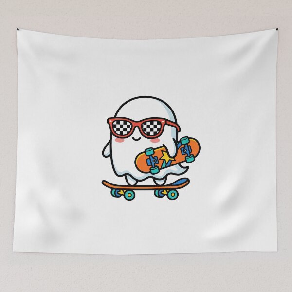 Item preview, Cute Skater Ghost with Checkered Sunglasses designed and sold by Harvest243.