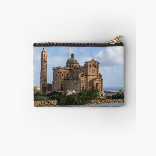 Item preview, Historic Basilica On Coastal Hill Overlooking Sea Near Gozo Malta With Tall Bell Tower And Stone Facade designed and sold by Nmallia.