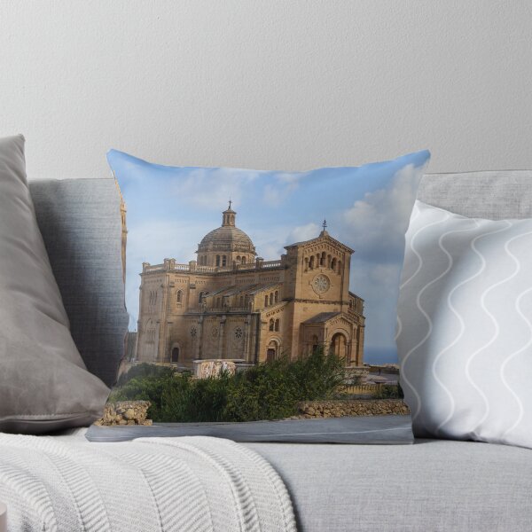 Item preview, Historic Basilica On Coastal Hill Overlooking Sea Near Gozo Malta With Tall Bell Tower And Stone Facade designed and sold by Nmallia.