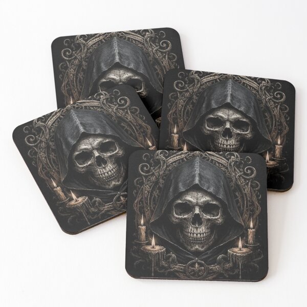 Item preview, Gothic Hooded Skull Art Print designed and sold by HollowOakPrints.
