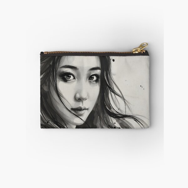 Item preview, Monochrome Ink Beauty - Elegant Watercolor Portrait designed and sold by DreamyWallVibes.
