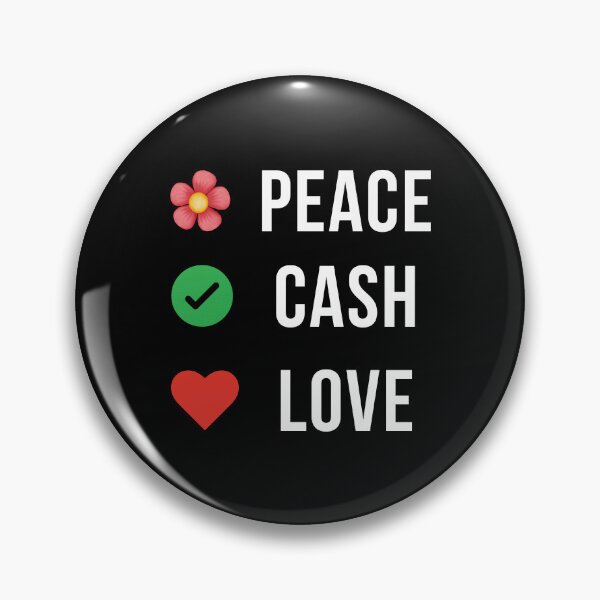 Item preview, Peace Cash Love - Aesthetic Motivational Design designed and sold by vibeshopart.