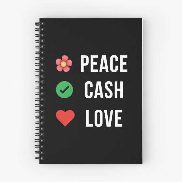 Item preview, Peace Cash Love - Aesthetic Motivational Design designed and sold by vibeshopart.