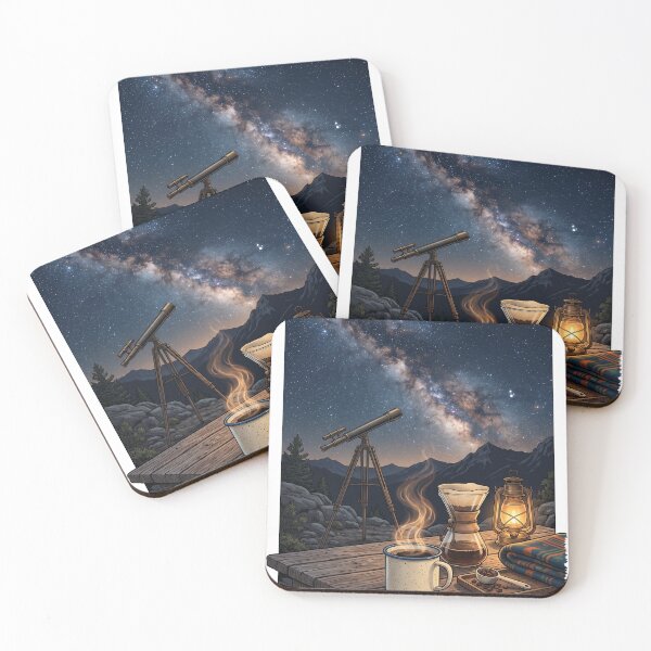 Item preview, Coffee Under the Stars | Milky Way Coffee Premium Lifestyle Illustration | Night Sky Wall Art | Coffee Lover T-Shirt designed and sold by SAJ Design Studio.