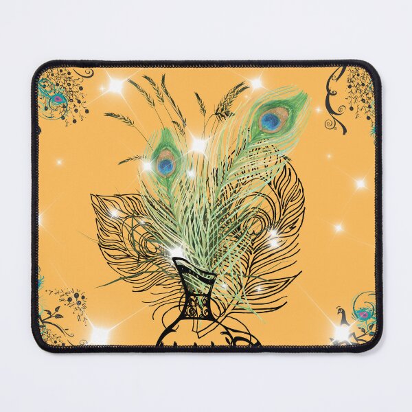 Item preview, Peacock Feather Vase Sparkle Gold Ornate Design designed and sold by Extremeallie.
