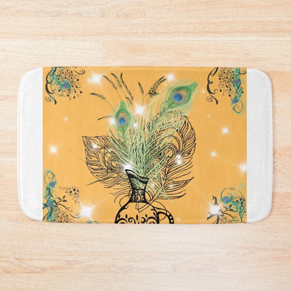 Item preview, Peacock Feather Vase Sparkle Gold Ornate Design designed and sold by Extremeallie.