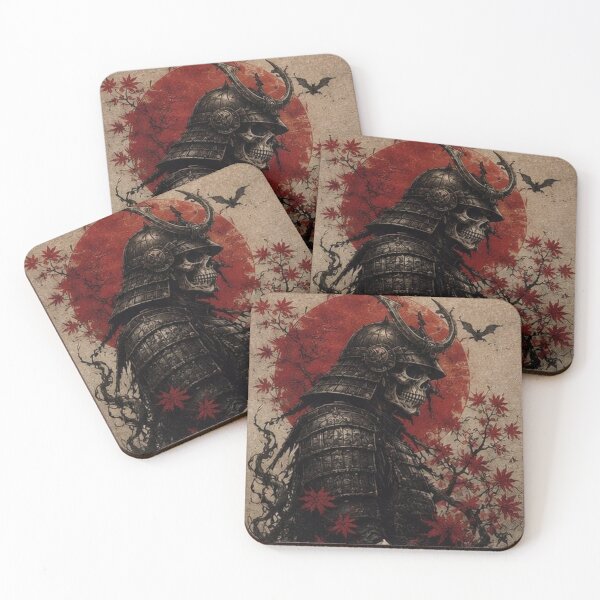 Item preview, Menacing Samurai Skull Art designed and sold by HollowOakPrints.