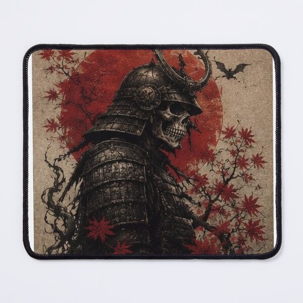 Item preview, Menacing Samurai Skull Art designed and sold by HollowOakPrints.