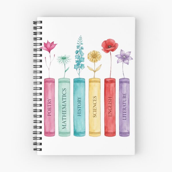Item preview, Floral Educational Books Collection Watercolor Art designed and sold by VibranPalette.