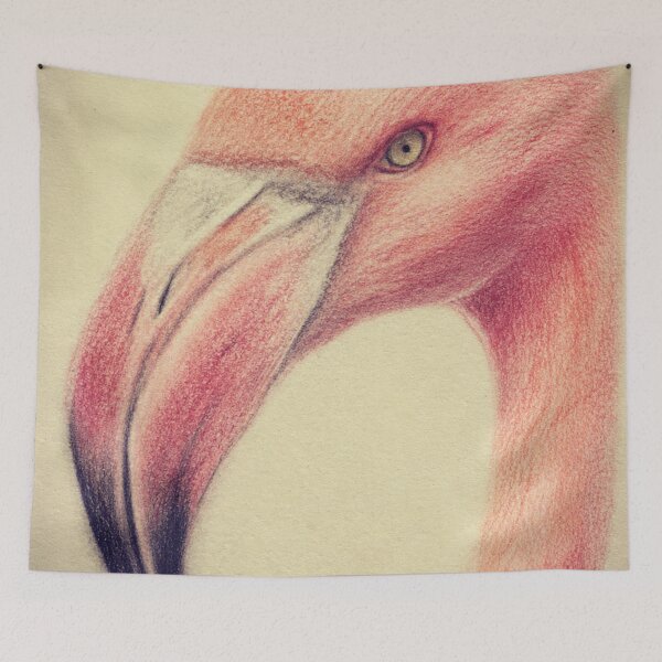 Item preview, Elegant Flamingo Colored Pencil Bird Illustration designed and sold by TheSlowShore.