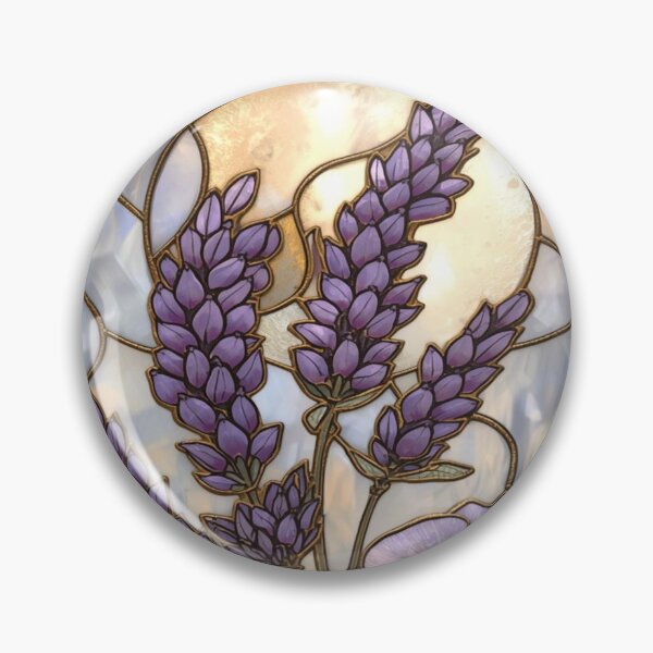 Item preview, Elegant Pearl Lavender Floral Stained Glass designed and sold by BriSher.