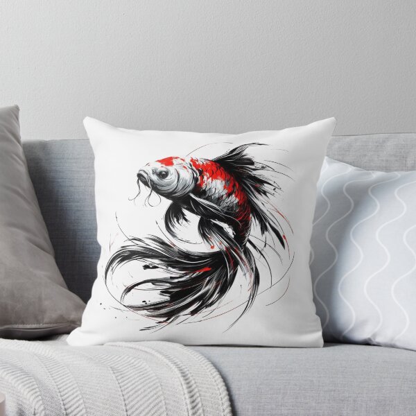 Item preview, Majestic Koi Fish Wall Art, Japanese Ink Style Koi Illustration, Modern Sumi-e Fish Artwork, Elegant Koi Design designed and sold by gkhanco.