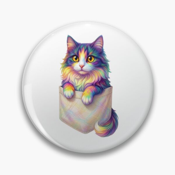 Item preview, Rainbow Pocket Cat Kawaii Sticker Design designed and sold by ExploreAura Studio.