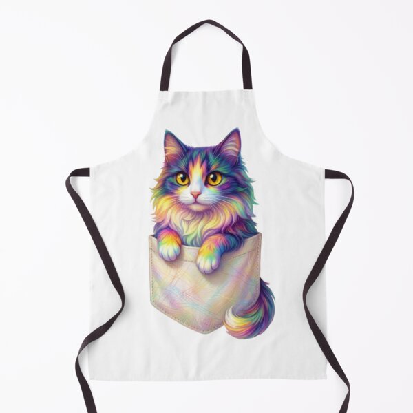 Item preview, Rainbow Pocket Cat Kawaii Sticker Design designed and sold by ExploreAura Studio.