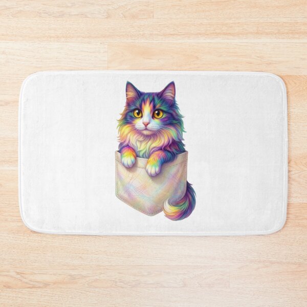 Item preview, Rainbow Pocket Cat Kawaii Sticker Design designed and sold by ExploreAura Studio.