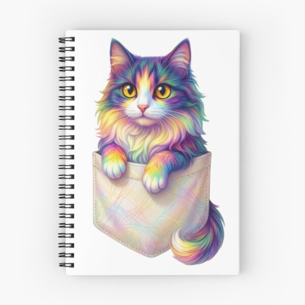 Item preview, Rainbow Pocket Cat Kawaii Sticker Design designed and sold by ExploreAura Studio.