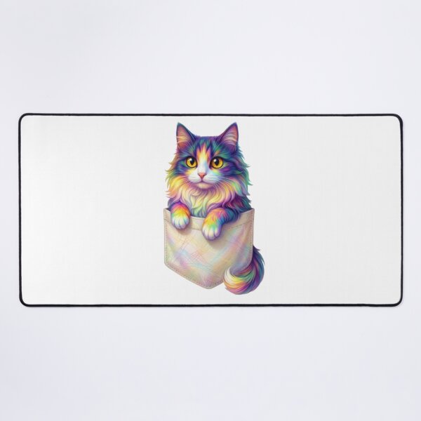 Item preview, Rainbow Pocket Cat Kawaii Sticker Design designed and sold by ExploreAura Studio.