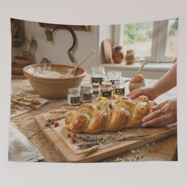 Item preview, Litha braided bread - Homemade summer solstice preparation designed and sold by NeyhineAngelionShop.