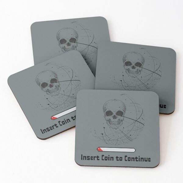 Item preview, Insert Coin to Continue Retro Gamer Skull Art designed and sold by AhmadAnnaPrints.